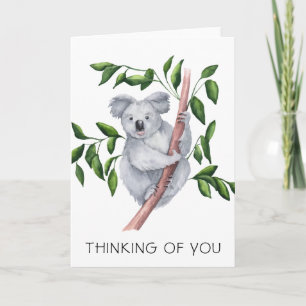 Waterverf Koala Beer denkt aan jou Kaart