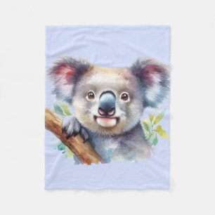 Waterverf Koala Beer Wildlife Animal Natuur Kunst Fleece Deken