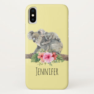 Waterverf Koala Beren Cute Mama & Baby iPhone X Hoesje