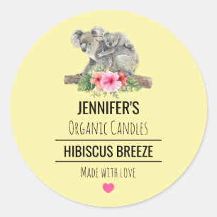 Waterverf Koala Beren Cute Soap of Candle Scent Ronde Sticker