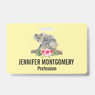 Waterverf Koala Beren Schattige Moeder & Baby Badge