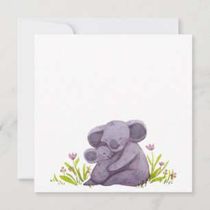 Waterverf Koala Familie Kaart
