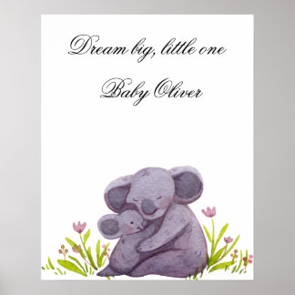 Waterverf Koala Familie Kraamkamer Poster Direct D
