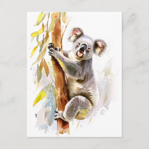 Waterverf Koala Klimt Eucalyptus Briefkaart