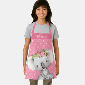 Waterverf Koala Pink Floral Speciaal Kinder Schort (Insitu)