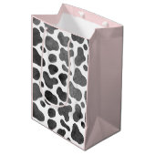 Waterverf Koe Afdruk Roze Middelgrote Gift Bag Medium Cadeauzakje (Voorkant Gekanteld)