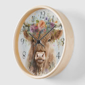 Waterverf Koe Floral Highland (Hoek)