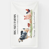 Waterverf koe Varkenshouderij Boerderij Spandoek (Verticaal)