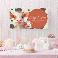 Waterverf Koeienprint Patroon Baby Shower