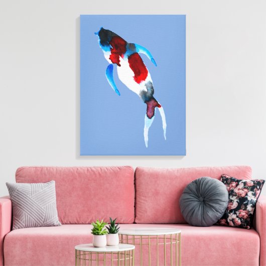 Waterverf koeienvis canvas afdruk (Insitu (Woonkamer))