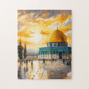 Waterverf koepel van Rock Aqsa Moskee Jeruzalem Legpuzzel