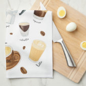 Waterverf koffie - Drinken uit de hele wereld Theedoek (Quarter Fold)