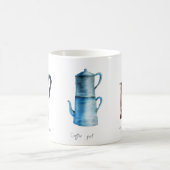 Waterverf koffiebrinder, pot en percolator koffiemok (Center)