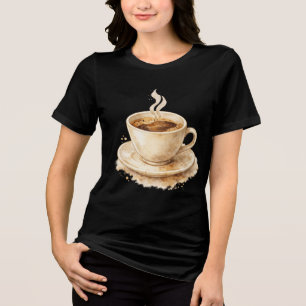 Waterverf Koffiekop Tri-Blend Shirt