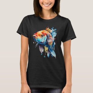 Waterverf Koi Carp Colorful Pond Vist vis T-shirt