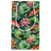 Waterverf Koi en Water Lilies Small Gift Bag Klein Cadeauzakje (Voorkant)