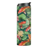 Waterverf Koi en Water Lilies Thermal Tumbler Thermosbeker (Gedraaid links)