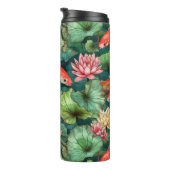 Waterverf Koi en Water Lilies Thermal Tumbler Thermosbeker (Geroteerd rechts)