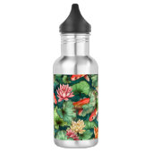 Waterverf Koi en Water Lilies Waterfles (Links)