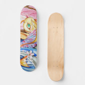 Waterverf Koi Fish Skateboard (Voorkant)