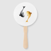 Waterverf Koi Fish Wedding Handwaaier (Achterkant)