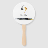 Waterverf Koi Fish Wedding Handwaaier (Voorkant)