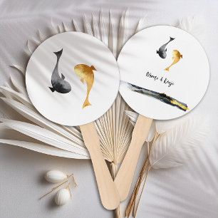 Waterverf Koi Fish Wedding Handwaaier