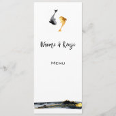 Waterverf Koi Fish Wedding Menu (Voorkant)