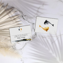 Waterverf Koi Fish Wedding Plaatskaartje