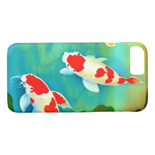Waterverf Koi Vis Zwemmen in Pond Case-Mate iPhone Case (Achterkant (Horizontaal))
