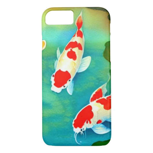 Waterverf Koi Vis Zwemmen in Pond Case-Mate iPhone Case (Achterkant)