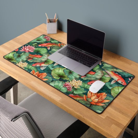 Waterverf Koi & Water Lilies Desk Mat (Kantoor 2)