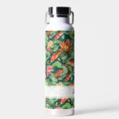 Waterverf Koi & Waterlelies Naam Waterfles (Voorkant)