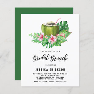 Waterverf Kokoszomer Bridal Brunch Uitnodiging