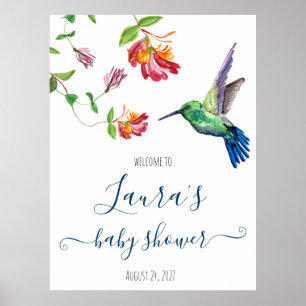 Waterverf Kolibrie Baby Shower Welkom Poster