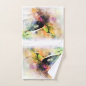Waterverf kolibrie bad handdoek (Handdoek)
