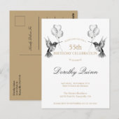 Waterverf Kolibrie Ballon Verjaardagsuitnodiging Briefkaart (Voorkant / Achterkant)