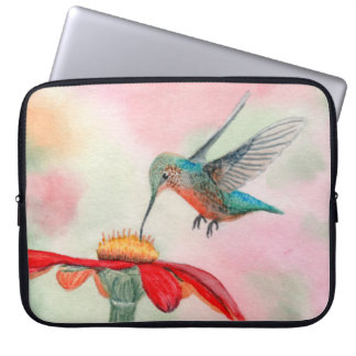 Waterverf kolibrie kunst laptophoes laptop sleeve