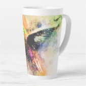 Waterverf kolibrie latte mok (Rechterhoek)