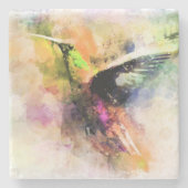 Waterverf kolibrie stenen onderzetter (Voorkant)