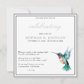 Waterverf kolibrie viering van het leven kaart (Voorkant)