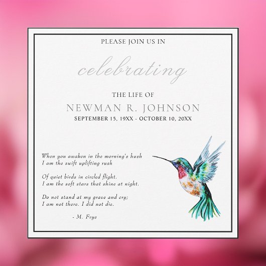 Waterverf kolibrie viering van het leven kaart