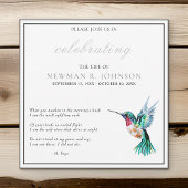 Waterverf kolibrie viering van het leven kaart