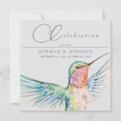 Waterverf kolibrie viering van het leven kaart (Voorkant)