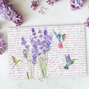 Waterverf Kolibrie Vogel Decoupage Lavendel Tissuepapier