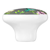 Waterverf Kolibries & Bloemen Keramische Knop (Zijkant)