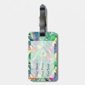 Waterverf kolibries in het Oerwoud | Monogram Bagagelabel (Achterkant verticaal)