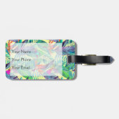 Waterverf kolibries in het Oerwoud | Monogram Bagagelabel (Achterkant horizontaal)