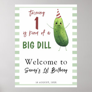 Waterverf komkommer Big Dill Verjaardag Welkom Poster