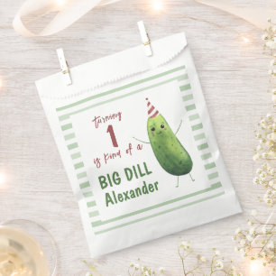 Waterverf komkommer Big Dill verjaardagsfeestje Bedankzakje
